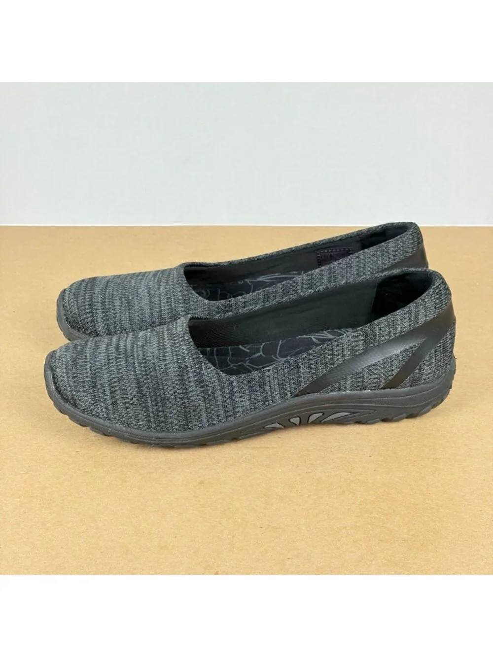 Skechers Relaxed Fit Reggae Fest Casual Shoes Womens 8 Black Heathered Knit